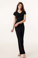 Buttoned V-Neck Fitted Tee - Fried Snowflakes