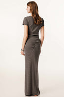 Deep U-Neck Slim-Fit Tee - Coffee