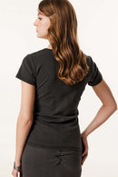 Deep U-Neck Slim-Fit Tee - Dark Gray