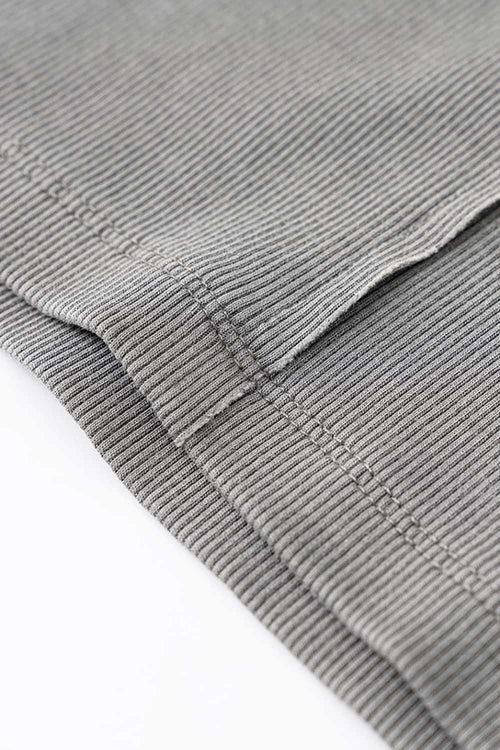 Deep U-Neck Slim-Fit Tee - Medium Gray