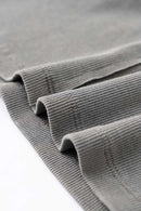 Deep U-Neck Slim-Fit Tee - Medium Gray