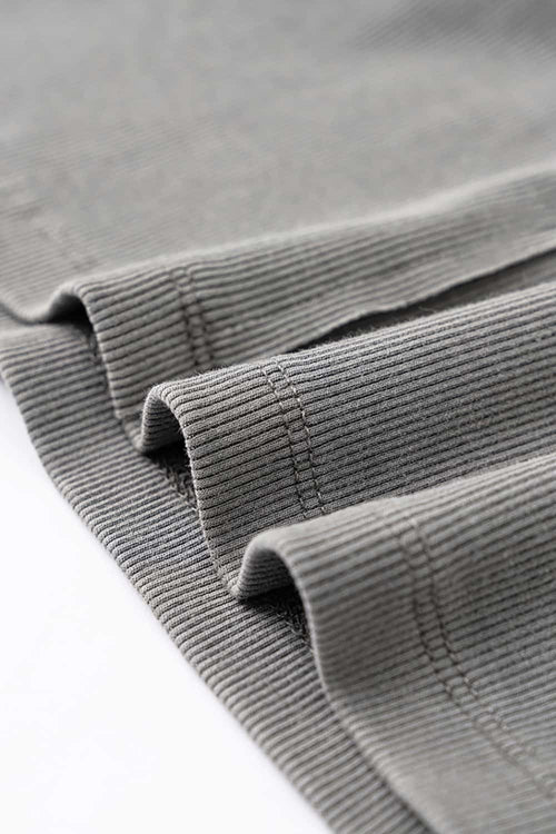 Deep U-Neck Slim-Fit Tee - Medium Gray