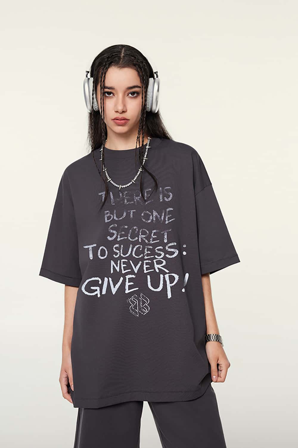 Hip-Hop Gradient Letter Print Short Sleeve T-Shirt