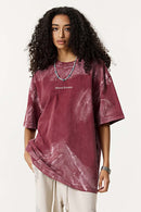 Distressed Painted Graphic Vintage Tee - Vintage Red