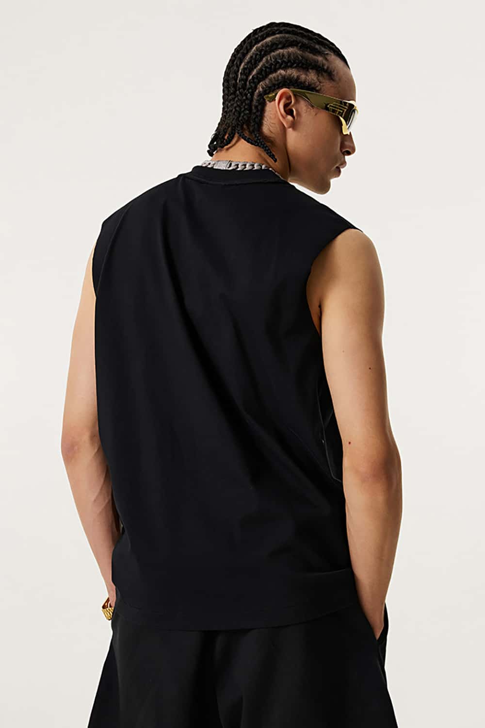 Quick-Dry Mock Neck Sleeveless Sports Tank Top - Sun Protective