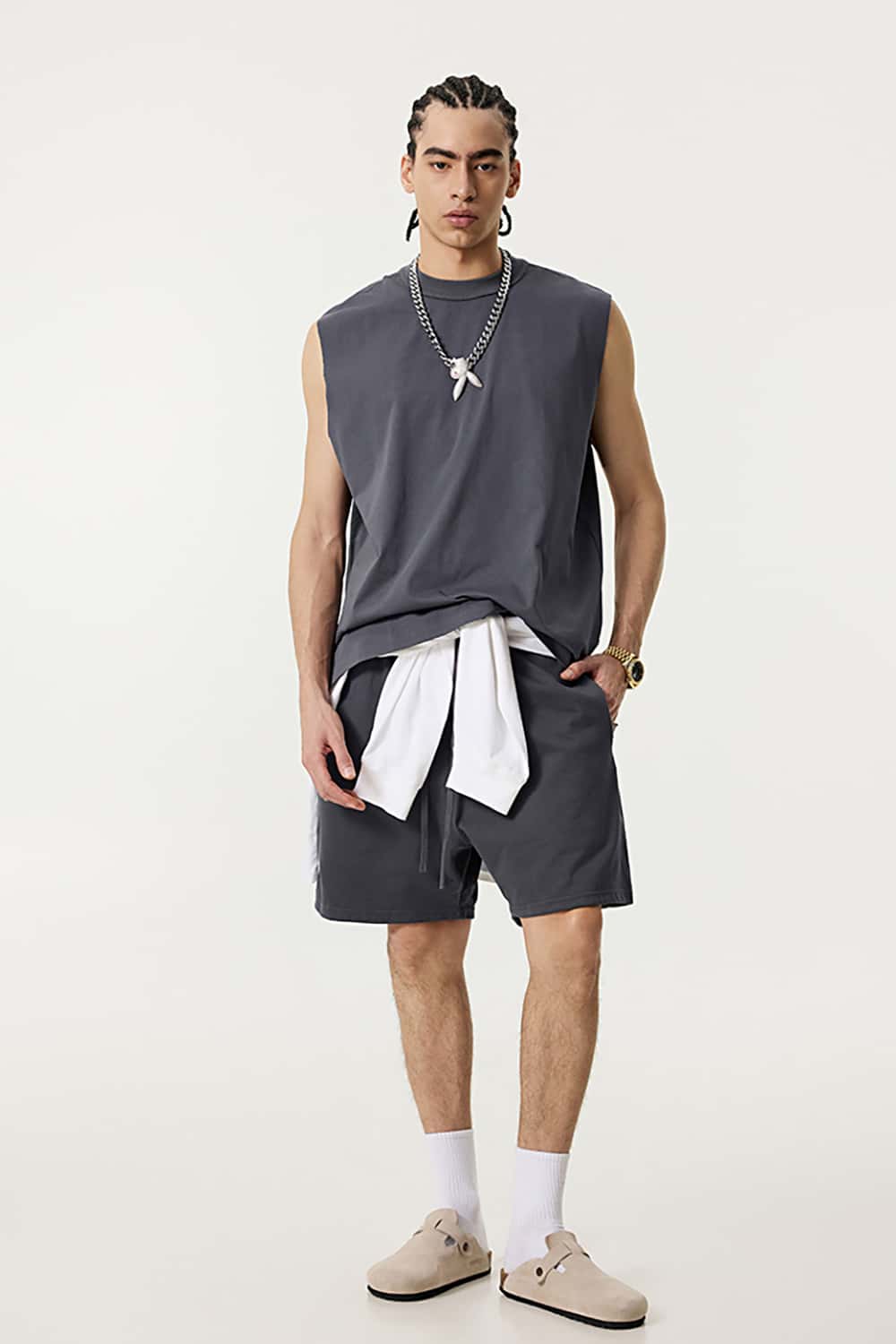 Quick-Dry Mock Neck Sleeveless Sports Tank Top - Sun Protective