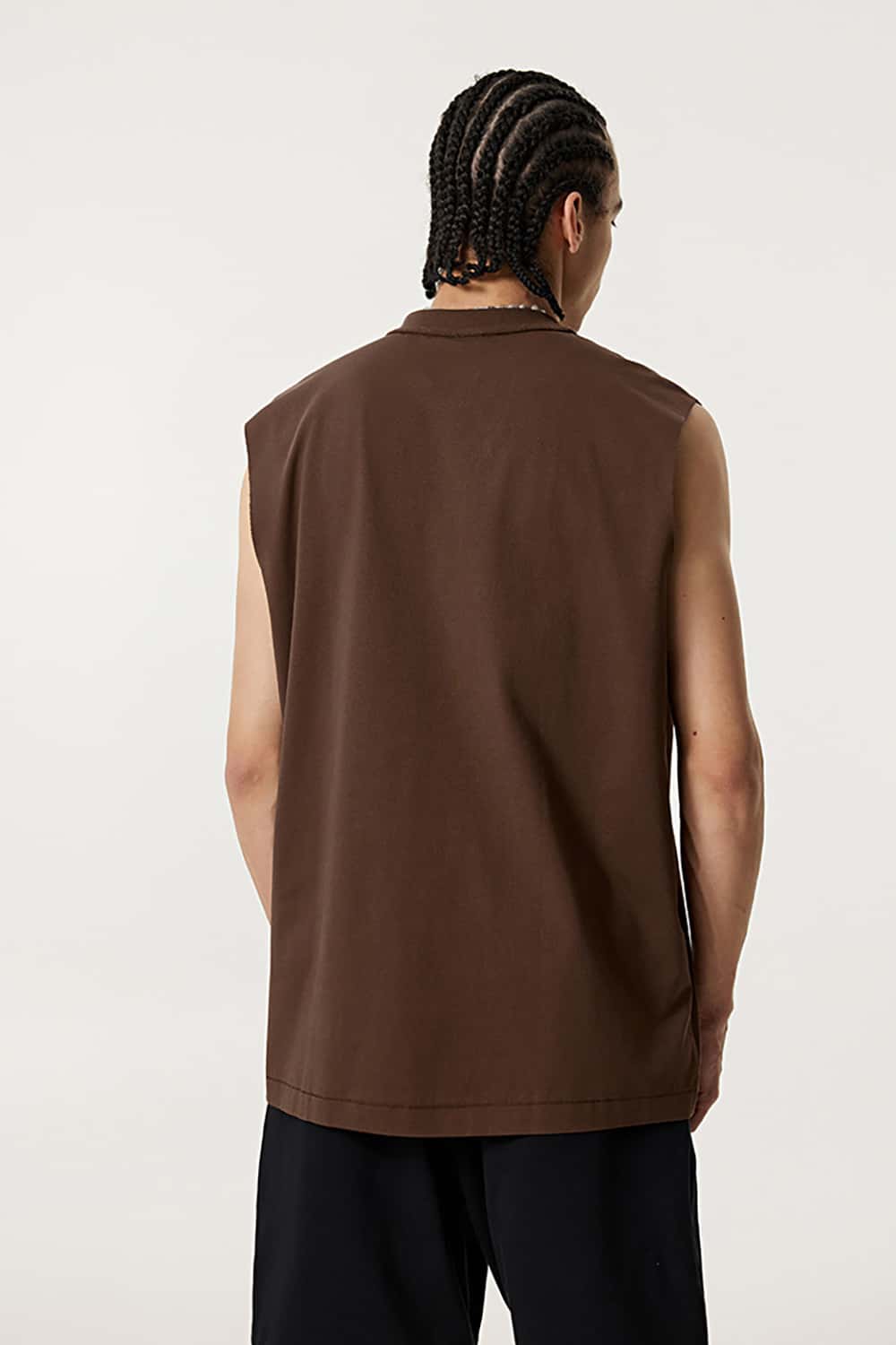Quick-Dry Mock Neck Sleeveless Sports Tank Top - Sun Protective