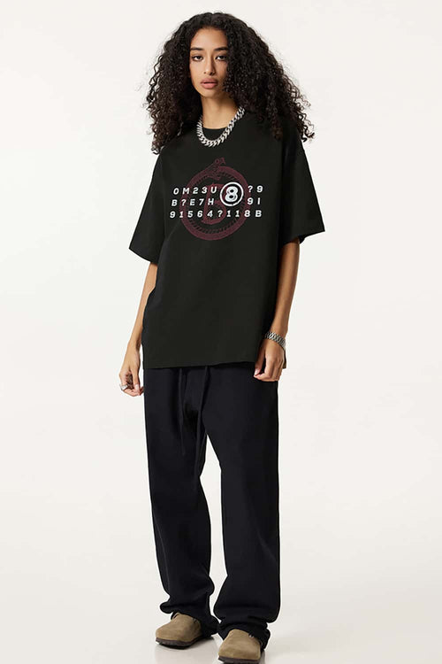 Vintage Snake Print Essential Tee - Black