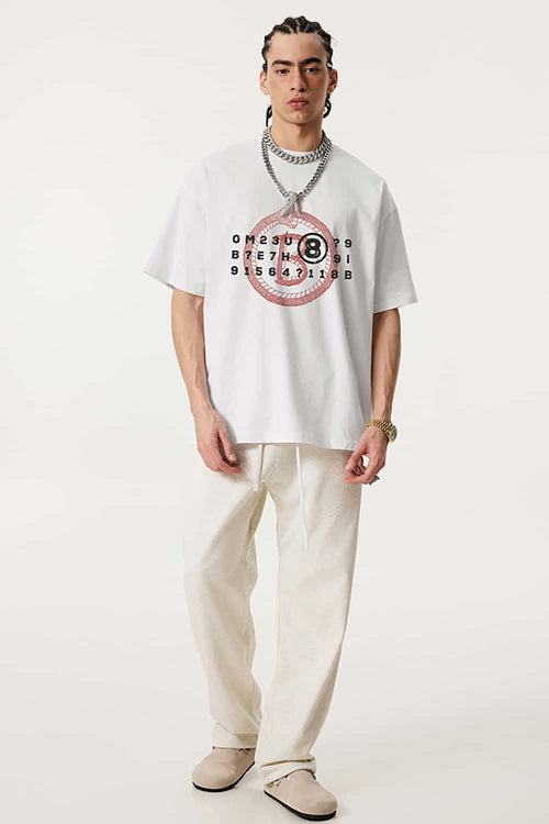 Vintage Snake Print Essential Tee - White