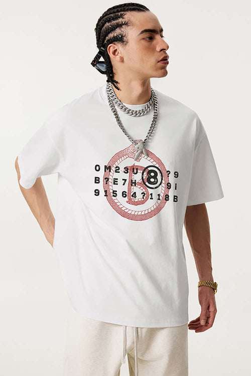 Vintage Snake Print Essential Tee - White