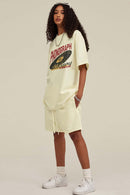 Vintage Phonograph Graphic Tee - Milk Tea White