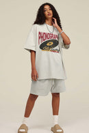 Vintage Phonograph Graphic Tee - Oat Gray