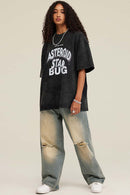 Distressed Washed Graphic Tee - Fried Snowflakes