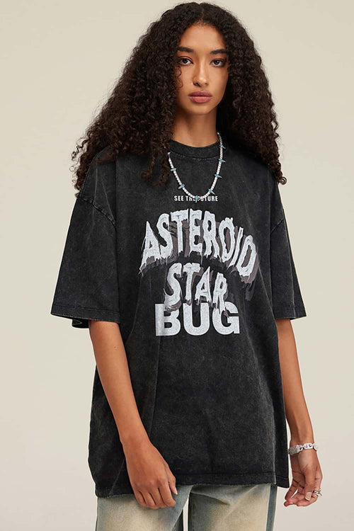 Distressed Washed Graphic Tee - Fried Snowflakes
