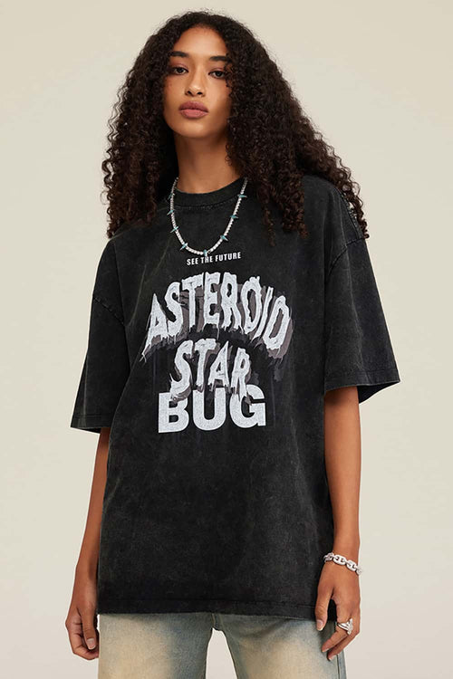 Distressed Washed Graphic Tee - Fried Snowflakes