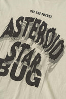 Distressed Washed Graphic Tee - Gray Apricot