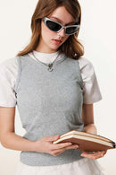 Heavyweight Slim-Fit Tank Top - Flower Gray
