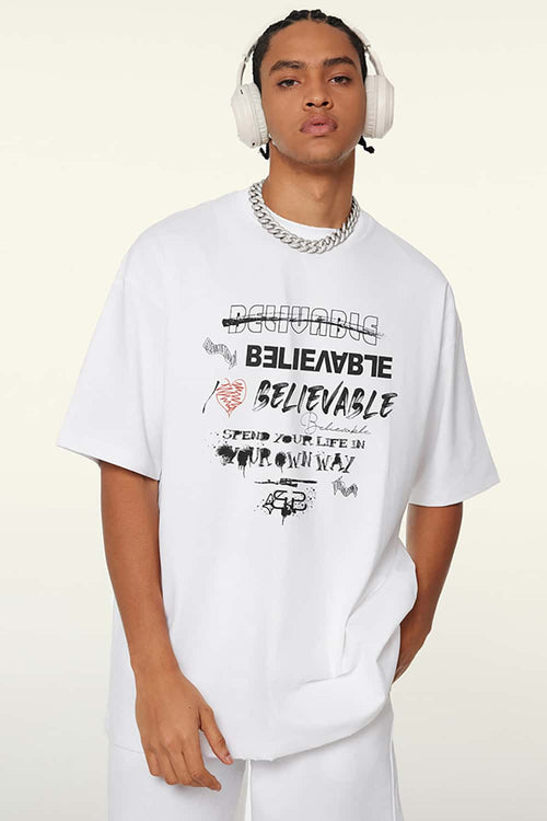 Quick-Dry Cooling Graphic Tee - Teeth White