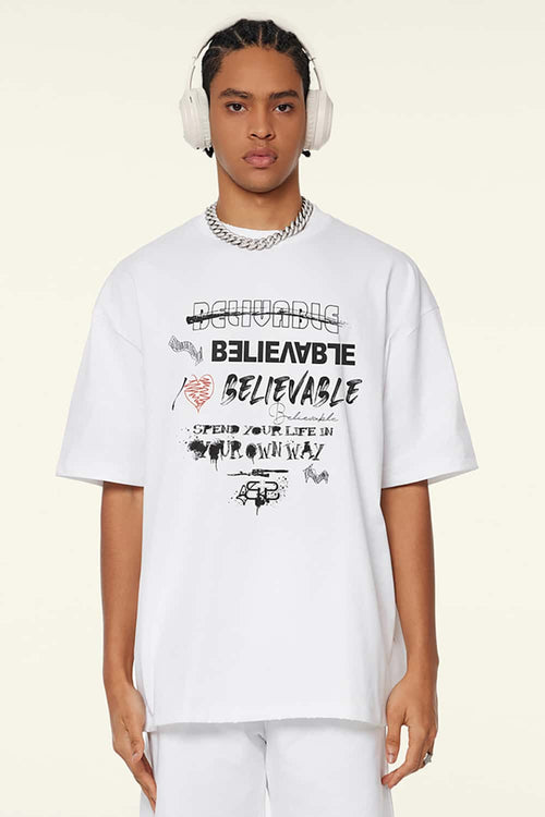 Quick-Dry Cooling Graphic Tee - Teeth White