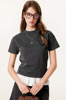 Durable Washed Solid Short-Sleeve Tee - Dark Gray