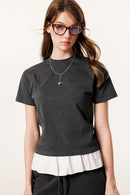 Durable Washed Solid Short-Sleeve Tee - Dark Gray