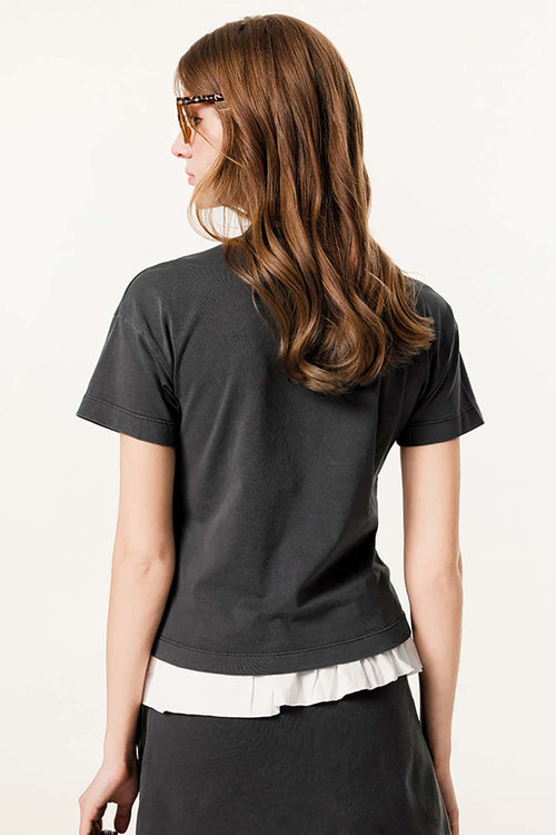 Durable Washed Solid Short-Sleeve Tee - Dark Gray