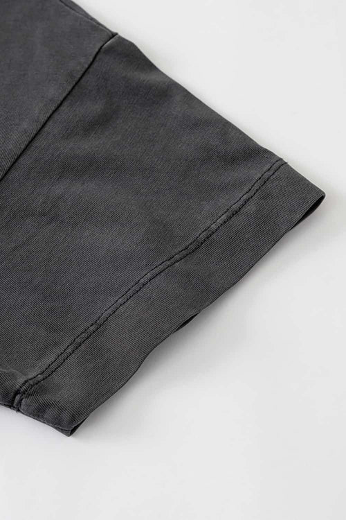 Durable Washed Solid Short-Sleeve Tee - Dark Gray