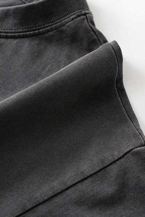Durable Washed Solid Short-Sleeve Tee - Dark Gray