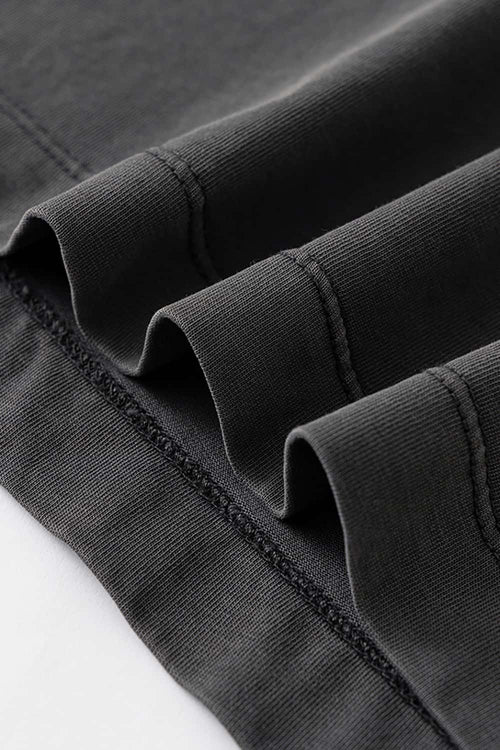 Durable Washed Solid Short-Sleeve Tee - Dark Gray