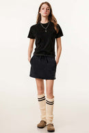 Durable Washed Solid Short-Sleeve Tee - Fried Snowflakes