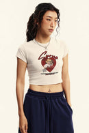 Vintage Washed Cropped Graphic Tee - Slate Rice