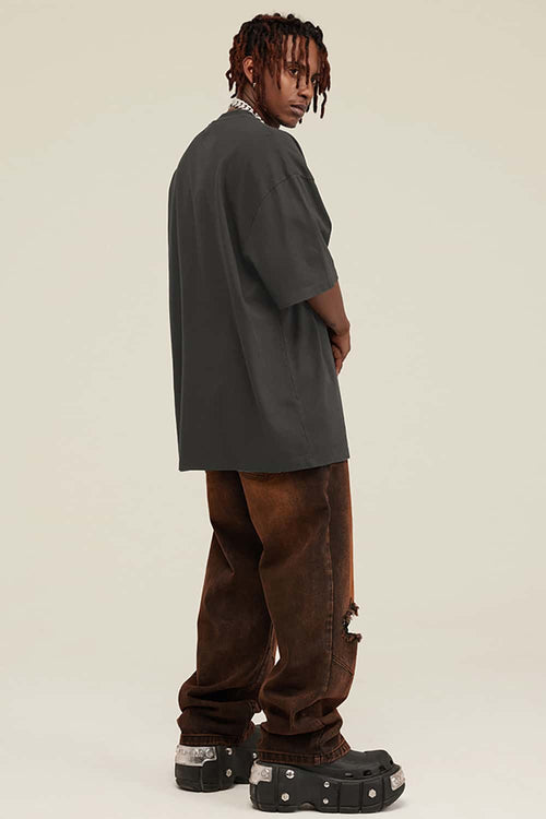 Heavyweight Washed Palm Graphic Tee - Dark Gray