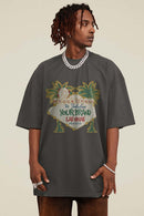 Heavyweight Washed Palm Graphic Tee - Dark Gray