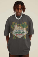 Heavyweight Washed Palm Graphic Tee - Dark Gray
