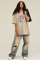 Vintage Washed Graphic Short-Sleeve Tee - Khaki