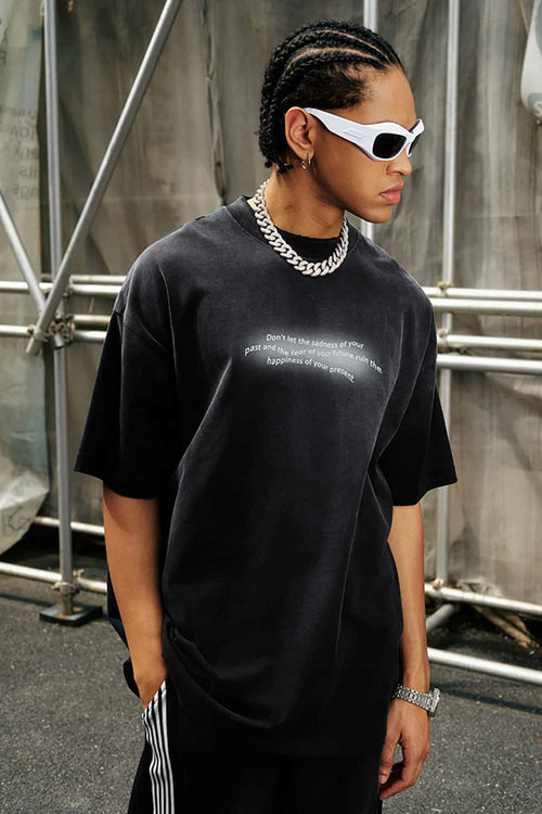 Heavyweight Washed Gradient Tee - Black