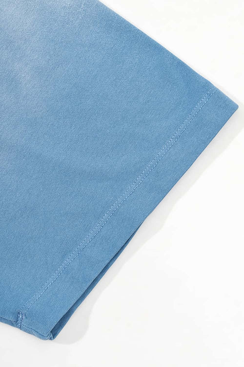 Heavyweight Washed Gradient Tee - Blue