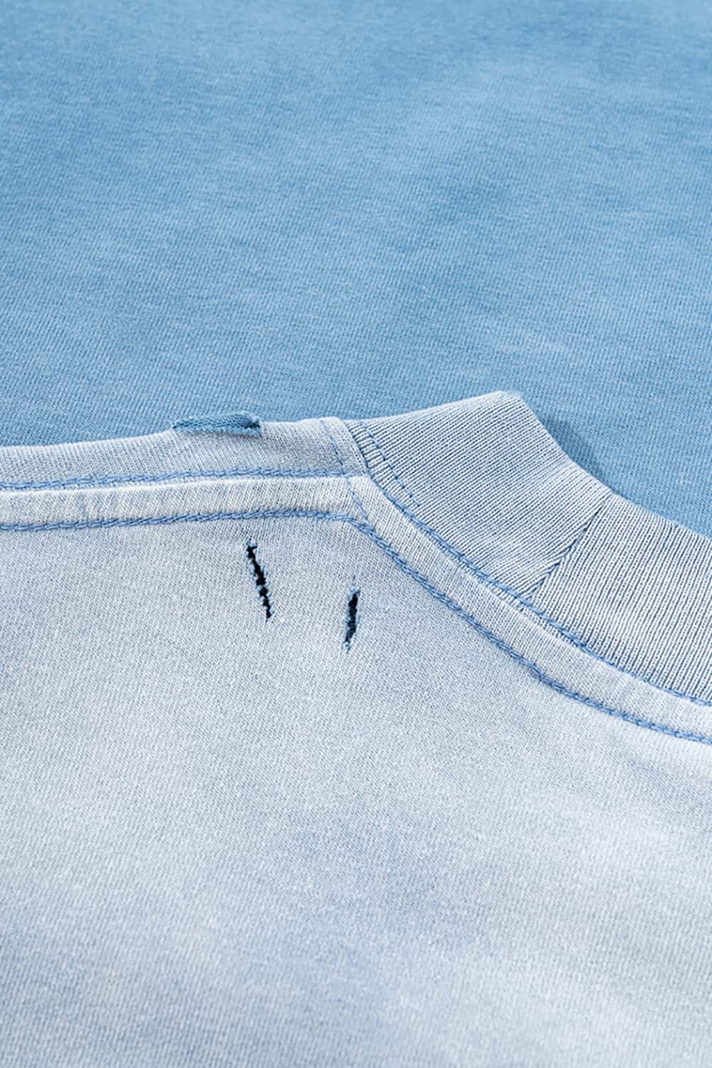 Loose Street Style Vintage Wash Heavyweight Short-Sleeve T-Shirt with Small Collar