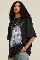 Washed Angel Graphic Short-Sleeve Tee - Fried Snowflakes