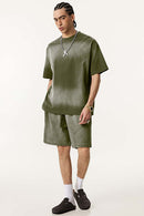 Spray-Washed Vintage Cotton Tee - Vintage Army Green