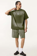 Spray-Washed Vintage Cotton Tee - Vintage Army Green