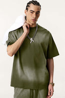 Spray-Washed Vintage Cotton Tee - Vintage Army Green