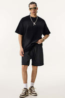Spray-Washed Vintage Cotton Tee - Vintage Black