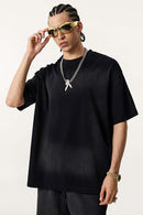 Spray-Washed Vintage Cotton Tee - Vintage Black