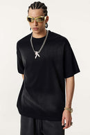 Spray-Washed Vintage Cotton Tee - Vintage Black