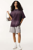 Spray-Washed Vintage Cotton Tee - Vintage Purple