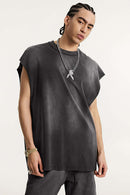 Distressed Cutoff Tank - Vintage Black