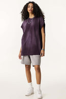 Distressed Cutoff Tank - Vintage Purple