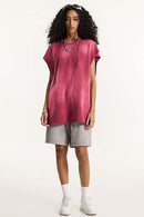 Distressed Cutoff Tank - Vintage Red