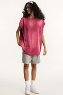 Distressed Cutoff Tank - Vintage Red